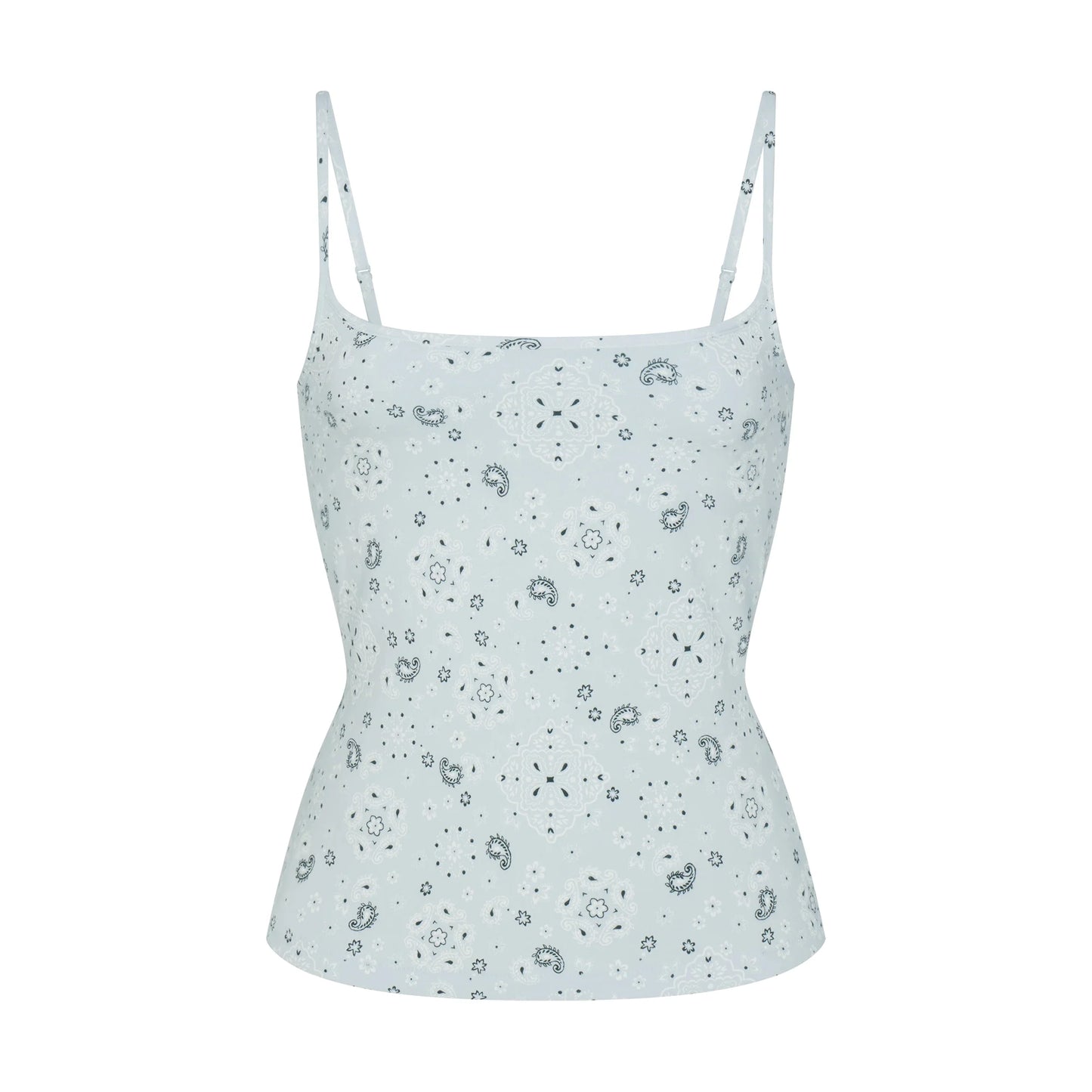 COTTON JERSEY SCOOP NECK CAMI | POWDER BLUE BANDANA
