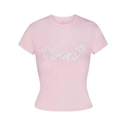 WORN IN JERSEY T-SHIRT | PEONY SKIMS BOW
