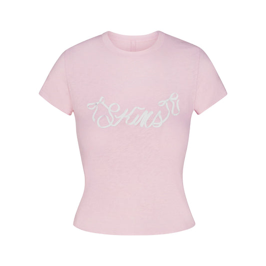 WORN IN JERSEY T-SHIRT | PEONY SKIMS BOW