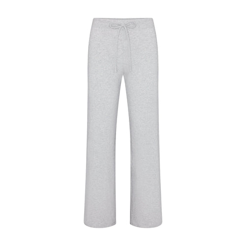 COTTON JERSEY STRAIGHT LEG PANT | LIGHT HEATHER GREY