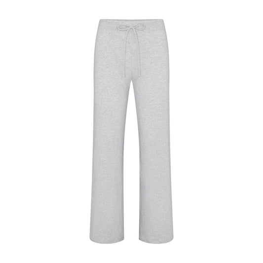 COTTON JERSEY STRAIGHT LEG PANT | LIGHT HEATHER GREY