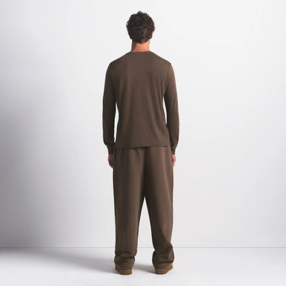 SKIMS COTTON MENS CLASSIC LONG SLEEVE T-SHIRT | DRIFTWOOD