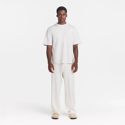JERSEY LOUNGE MENS RELAXED STRAIGHT LEG PANT | CHALK HEATHER