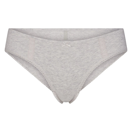 LIGHTWEIGHT COTTON LACE HIPSTER | LIGHT HEATHER GREY