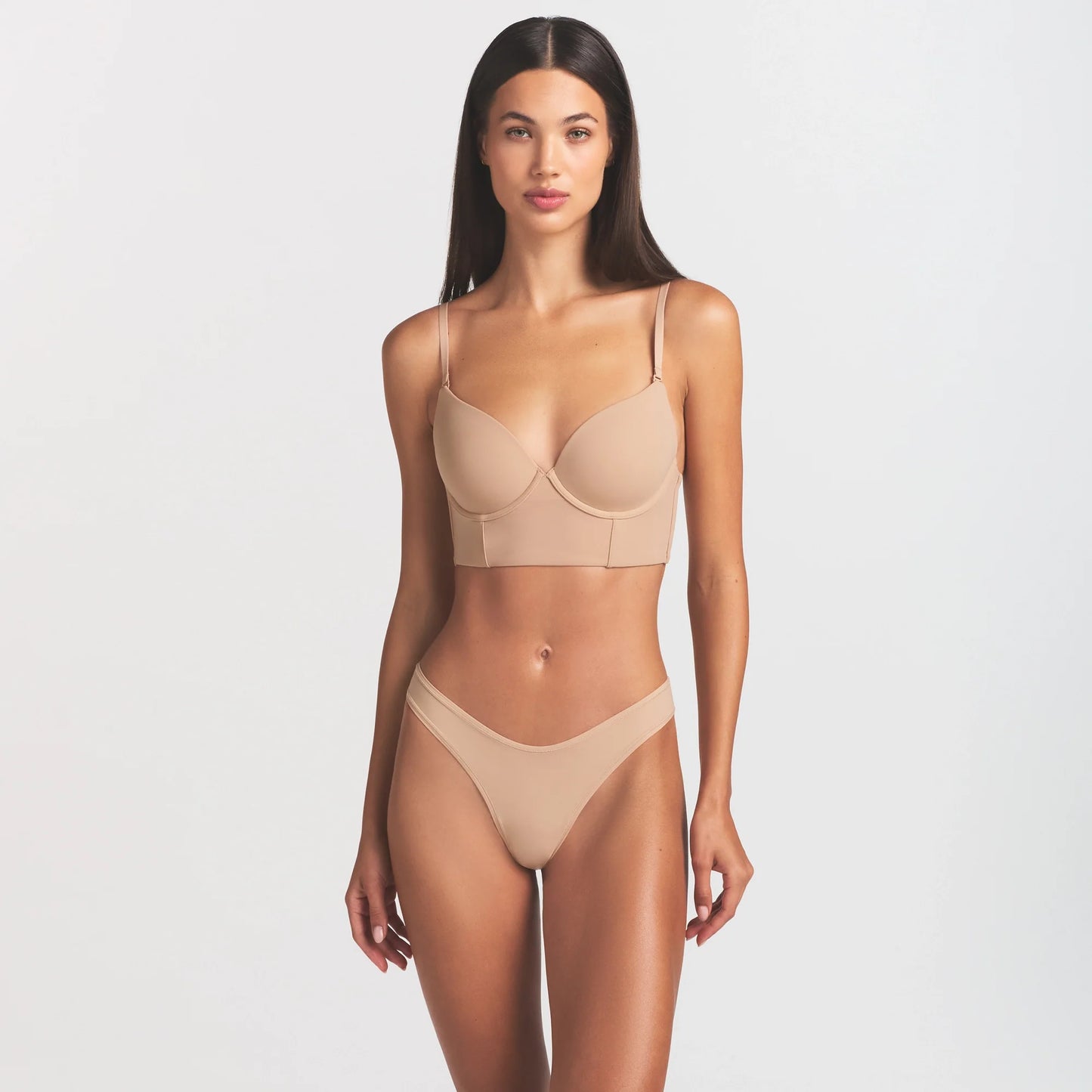 FITS EVERYBODY LOW BACK LONGLINE BRA | CLAY