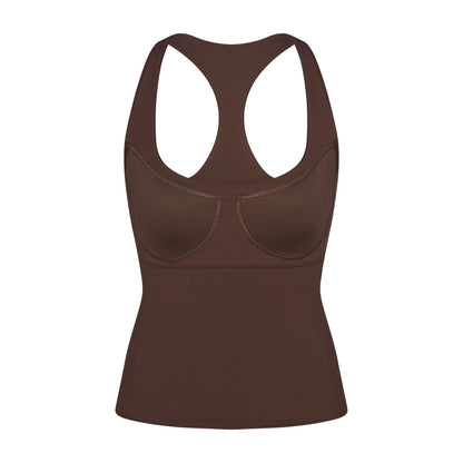 NikeSKIMS MATTE RACERBACK TANK | DARK SEPIA