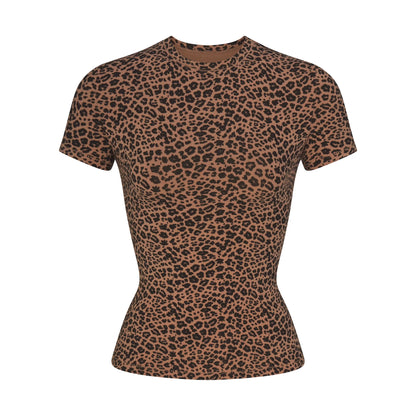 COTTON JERSEY T-SHIRT | SIENNA NATURAL LEOPARD