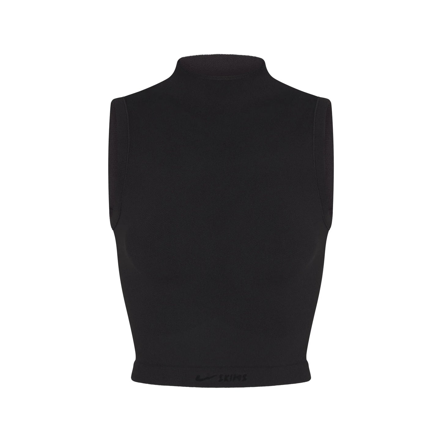 NikeSKIMS VINTAGE SEAMLESS MOCK NECK BRA TOP | OBSIDIAN