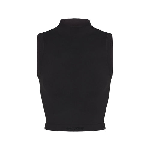 NikeSKIMS VINTAGE SEAMLESS MOCK NECK BRA TOP | OBSIDIAN