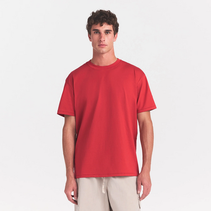 HEAVYWEIGHT COTTON MENS RELAXED T-SHIRT | WASHED RED