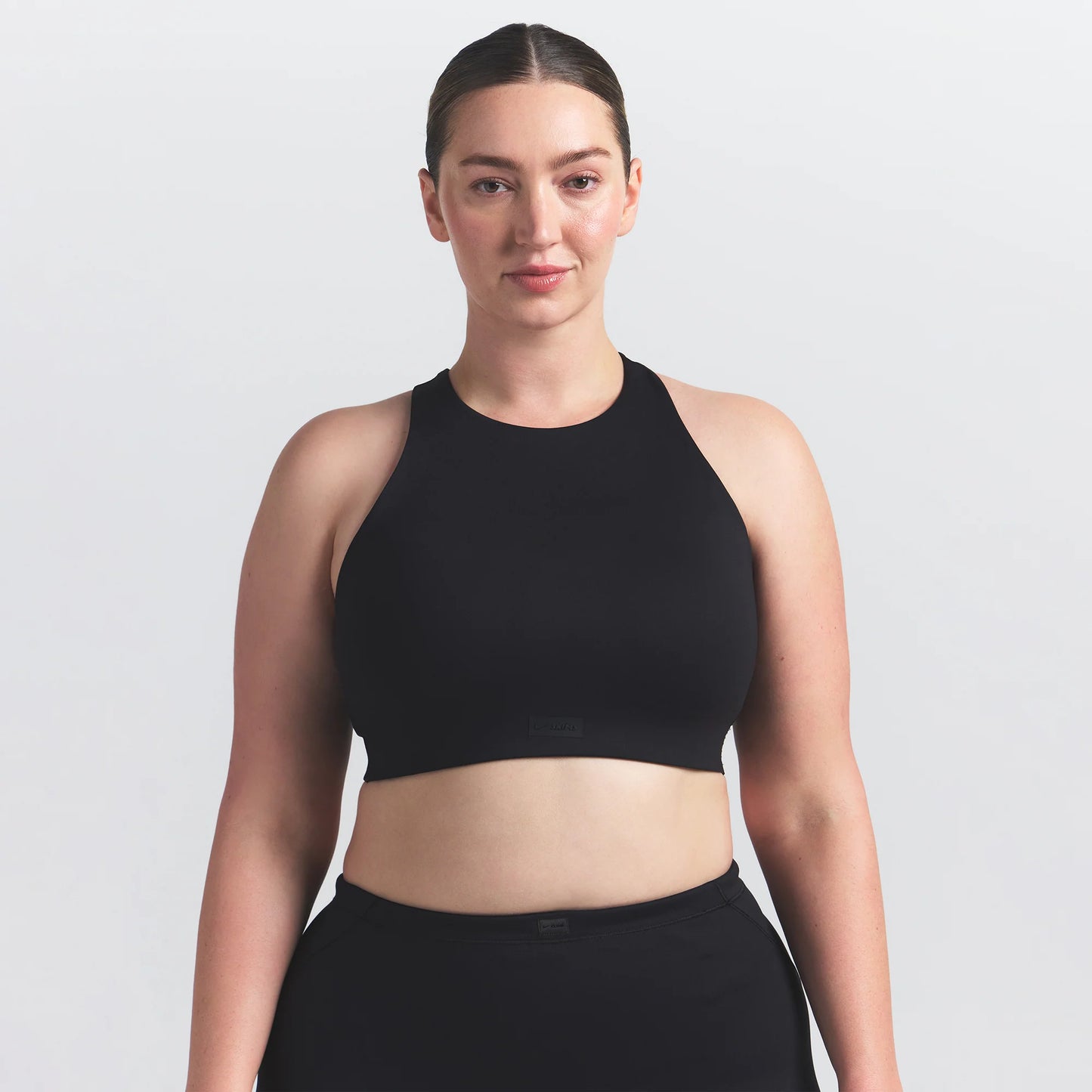 NikeSKIMS MATTE HIGH NECK BRA | OBSIDIAN