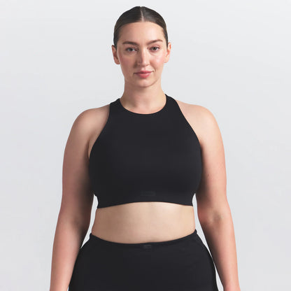 NikeSKIMS MATTE HIGH NECK BRA | OBSIDIAN