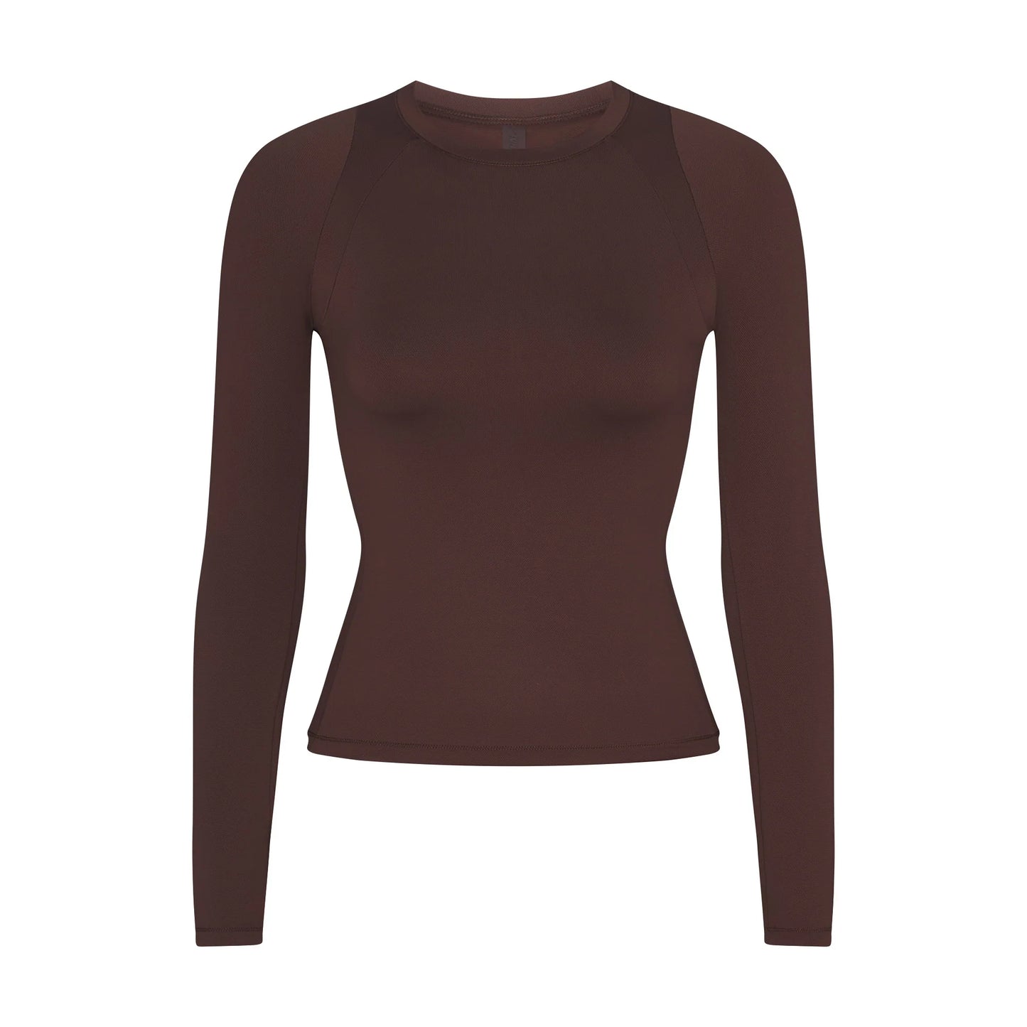 NikeSKIMS AIRY LONG SLEEVE CREW NECK TOP | DARK SEPIA