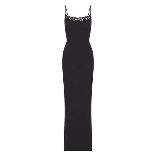 FITS EVERYBODY LACE LONG SLIP DRESS | ONYX