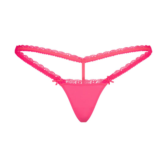 FITS EVERYBODY LACE MICRO THONG | ULTRA PINK