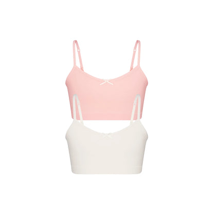 COTTON SEAMLESS JUNIORS BRALETTE 2-PACK | MARBLE AND BALLET
