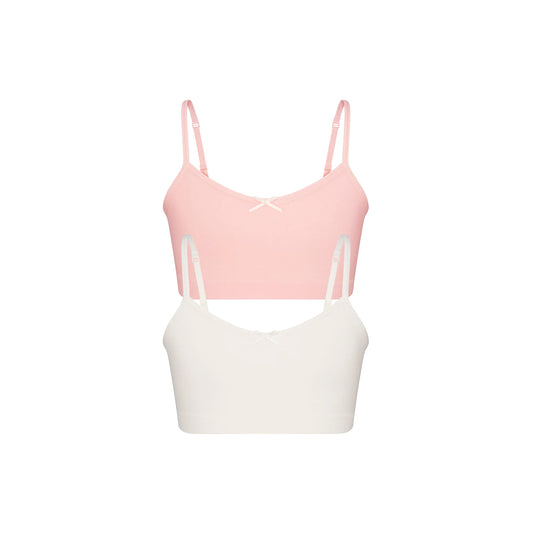 COTTON SEAMLESS JUNIORS BRALETTE 2-PACK | MARBLE AND BALLET
