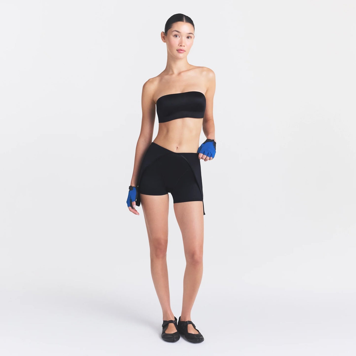 NikeSKIMS SATIN SHINE SUSPENDER 2.5" ONESIE | OBSIDIAN