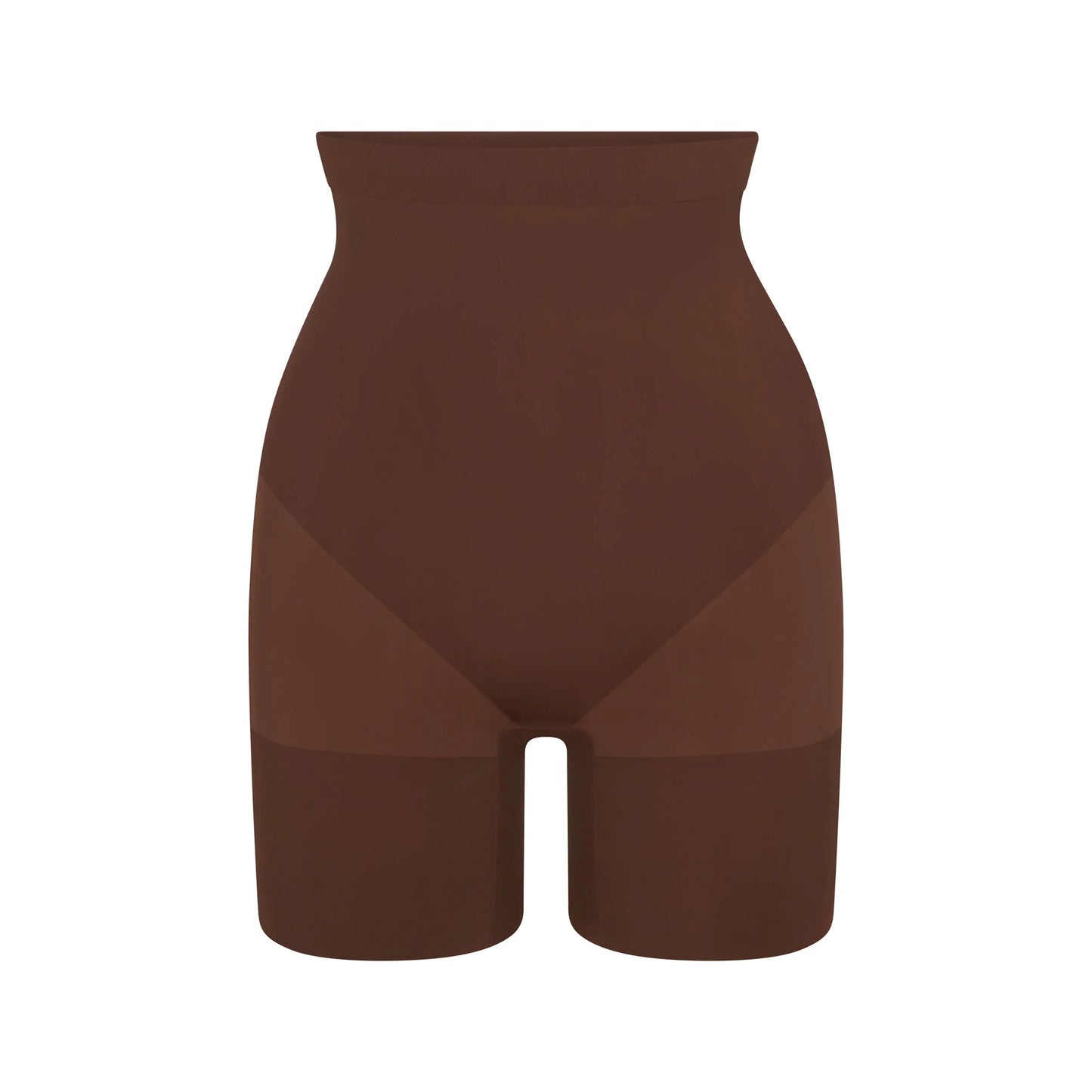 SHEER SEAMLESS HIGH-WAISTED MID THIGH SHORT | COCOA