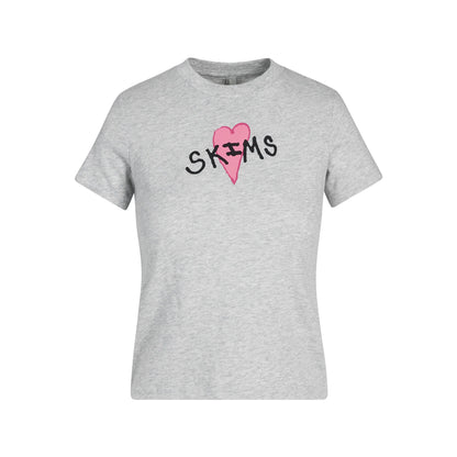 WORN IN JERSEY T-SHIRT | LIGHT HEATHER GREY SKIMS HEART