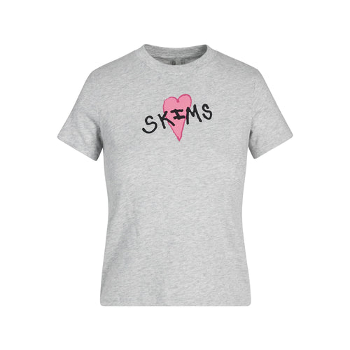 WORN IN JERSEY T-SHIRT | LIGHT HEATHER GREY SKIMS HEART