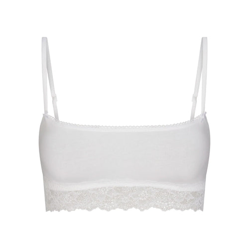 LIGHTWEIGHT COTTON STRAIGHT NECK BRALETTE | SNOW