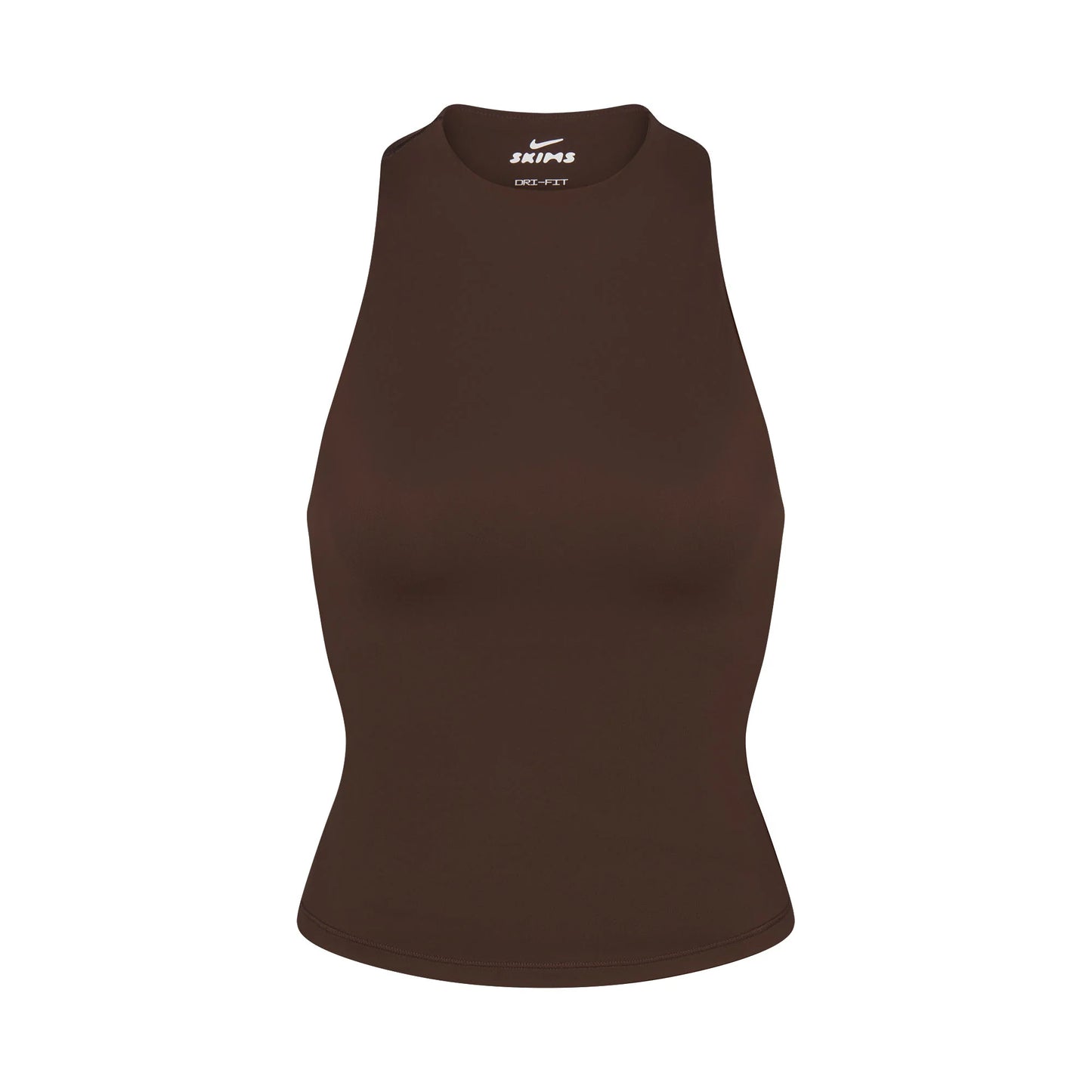 NikeSKIMS MATTE MOCK NECK RACER TANK | DARK SEPIA