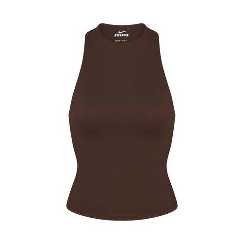 NikeSKIMS MATTE MOCK NECK RACER TANK | DARK SEPIA
