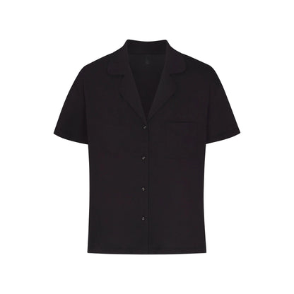 ORGANIC COTTON SLEEP SHORT SLEEVE SET | OBSIDIAN