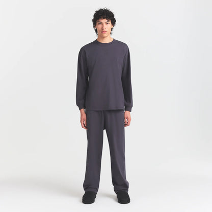 HEAVYWEIGHT COTTON MENS RELAXED LONG SLEEVE T-SHIRT | RAVEN