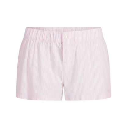 COTTON POPLIN BOXER SLEEP SET | CHERRY BLOSSOM STRIPE