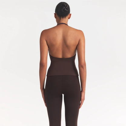 SMOOTH LAYERS HALTER TOP | COCOA