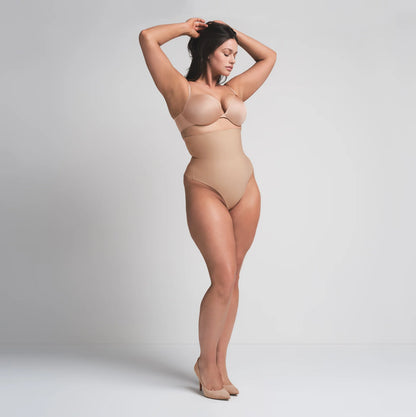 SKIMS BODY CORE SCULPT HIGH-WAISTED THONG | CLAY
