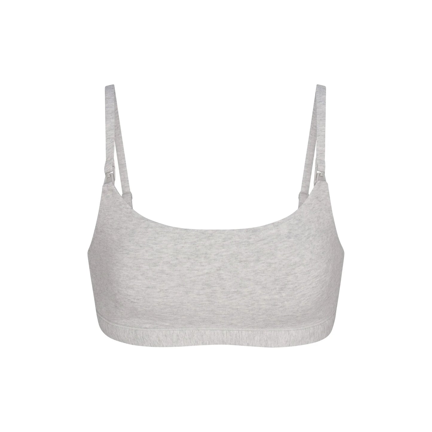 COTTON JERSEY MATERNITY NURSING SCOOP BRALETTE 2-PACK | LIGHT HEATHER GREY