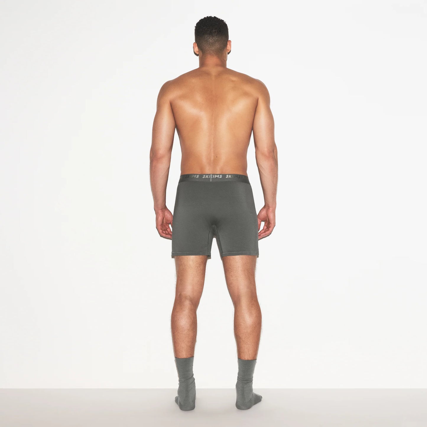 SKIMS STRETCH MENS KNIT BOXER 3-PACK | GUNMETAL MULTI