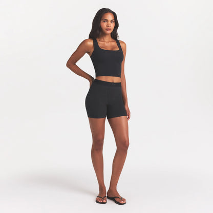 COTTON RIB BOXER | SOOT