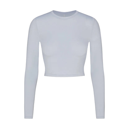 SKIMS SLEEP SUPER CROPPED LONG SLEEVE | ZEN BLUE
