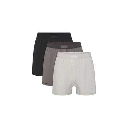 SKIMS COTTON MENS KNIT BOXER 3-PACK | HEATHER MULTI