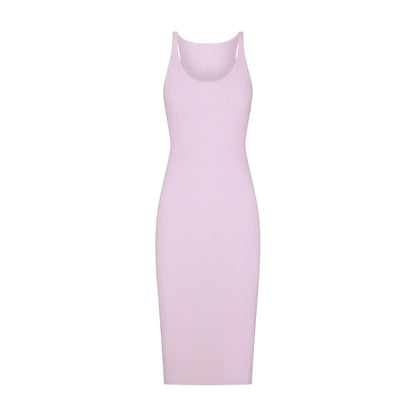 COTTON RIB TANK MIDI DRESS | SUGAR PLUM