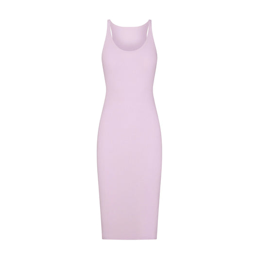 COTTON RIB TANK MIDI DRESS | SUGAR PLUM