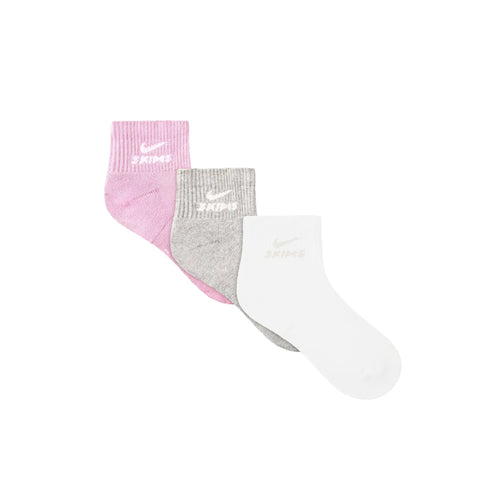 NikeSKIMS ACCESSORIES DRI-FIT™ QUARTER CREW SOCK 3-PACK | BUBBLE GUM MULTI