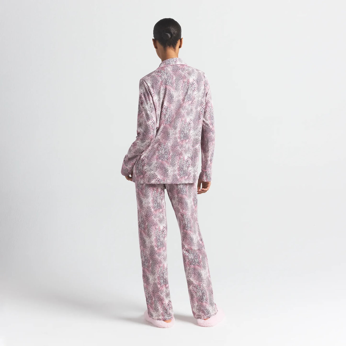SKIMS SLEEP LONG SLEEVE BUTTON UP SET | BLOOM MINI MULTI ANIMAL