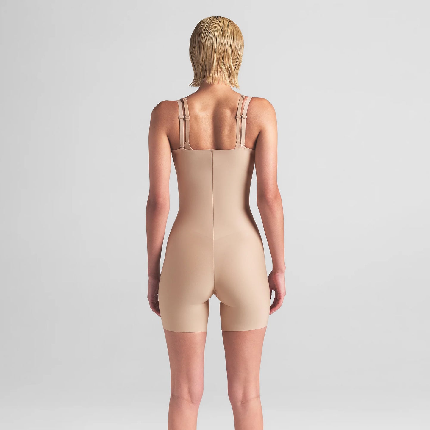 SKIMS BODY CORE SCULPT OPEN BUST MID THIGH BODYSUIT | CLAY