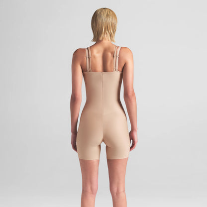 SKIMS BODY CORE SCULPT OPEN BUST MID THIGH BODYSUIT | CLAY