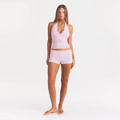 SMOOTH LAYERS HALTER TOP | PEONY