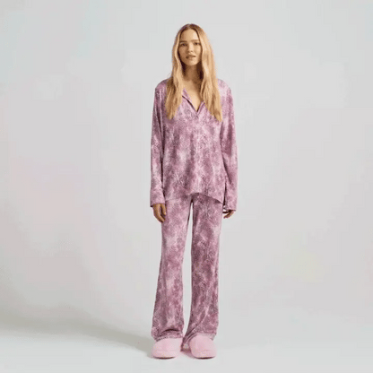 SKIMS SLEEP LONG SLEEVE BUTTON UP SET | BLOOM MINI MULTI ANIMAL