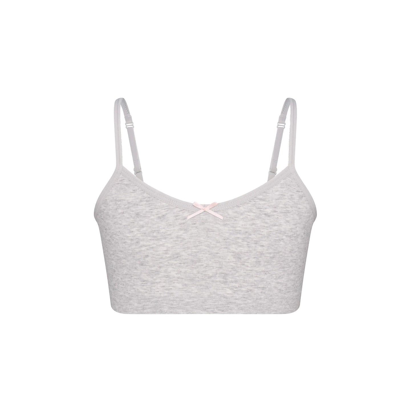 COTTON SEAMLESS JUNIORS BRALETTE 2-PACK | LIGHT HEATHER GREY AND SOOT