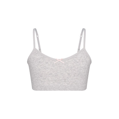 COTTON SEAMLESS JUNIORS BRALETTE 2-PACK | LIGHT HEATHER GREY AND SOOT