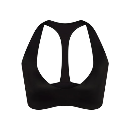 NikeSKIMS SATIN SHINE PLUNGE T-BACK BRA | OBSIDIAN