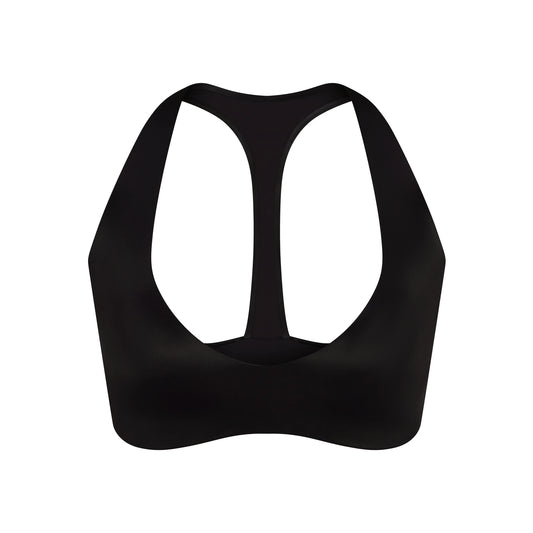 NikeSKIMS SATIN SHINE PLUNGE T-BACK BRA | OBSIDIAN